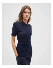 [Seed Heritage] Button Through Polo Top in Midnight Sky