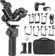 LAPOOH MT2 Kit 3-Axis Camera Stabilizer Gimbal Stabilizer for Smartphone 1.2kg/2.64lbs Payload Support BT Connection with AI Vision Sensor & Fill Light Module Compatible with Samart Phone