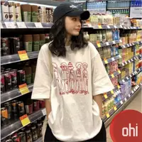 在飛比找蝦皮商城優惠-【ohi】卡通人物寬鬆短袖T 女 短袖 夏裝 百搭T恤 上衣