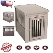 Grey Eco-Friendly Small Dog Crate & End Table - Secure & Stylish Indoor Haven