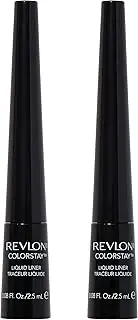 Revlon Liquid Eyeliner, ColorStay Eye Makeup, Waterproof, Smudgeproof, Longwearing with Ultra-Fine Tip, 251 Blackest Black, 0.08 Fl Oz (Pack of 2)