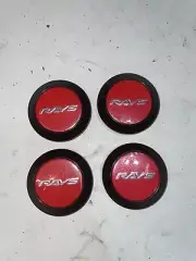 4pc 64mm rays wheels center caps Red