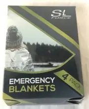 Emergency Blankets for Survival Pack of 4, Compass included