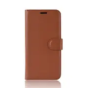 2PC Litchi Texture Horizontal Flip Leather Case for Wiko Sunny 4 Plus, with Wallet & Holder & Card Slots(Brown)