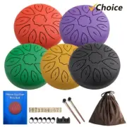 6-Inch Steel Tongue Drum 11 Notes Handpan Drum C Key Drum Mallet Finger Picks