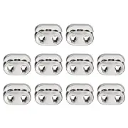 10Pcs Alloy Spring Cord Lock Ends Toggle for Shoelaces Bright Silver 15.7x11.8mm