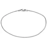 10K White Gold Solid Box Franco Shiny 10" Anklet Bracelet Thick Lobster Clasp