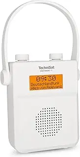TechniSat DIGITRADIO 30 Waterproof DAB+ Shower Radio (FM, DAB Digital Radio, Integrated Battery, Bluetooth, Waterproof According to IPX5, Alarm Clock, Favourite Memory, Headphone Connection) White