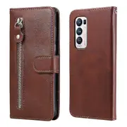 Zipper Pocket Full-protection Leather Wallet Stand Phone Case Shell For Oppo Reno5 Pro+ 5g/find X3 Neo