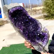 10.34LB Natural Amethyst geode quartz cluster crystal specimen Healing