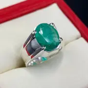 Sawati Emerald Ring Natural Stone Sterling Silver 925 Ring Handmade Ring
