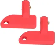 2Pcs Battery Disconnect Isolator Key Switch Spare Key Made of ABS Plastic and Solid Brass Nuts for Car Truck Boat Marine