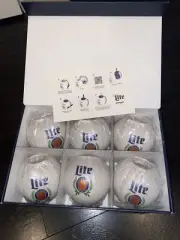 NEW Miller Lite Beernament Christmas Ornament Set of 6 Beernaments w/ Gift Box