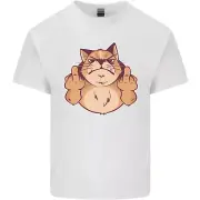 Grumpy Cat Finger Flip Offensive Funny Kids T-Shirt Childrens