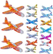 SOPOTUTU 36 pcs Foam Glider Airplane Hand Throwing Flying Plane Model for Lightweight DIY Foam Airplane for Outdoor Fun and Play Random Color