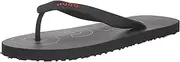 [HUGO] Men's Bold Logo Denim Print Flip Flops