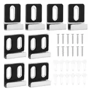 8pcs Metal Mirror Clips, 2 Styles Wide Channel Mirror Hangers for Frameless