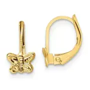 *BRAND NEW* 14K Yellow Gold Madi K Polished Butterfly Leverback Earrings