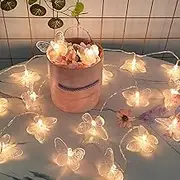 KINGCOO 3M 20 LED Warm White Butterfly Fairy Lights Battery Operated Interior Lighting Fairy Decorative Lamp for Bedroom Party Birthday Summer Garden Wedding Christmas Decoration