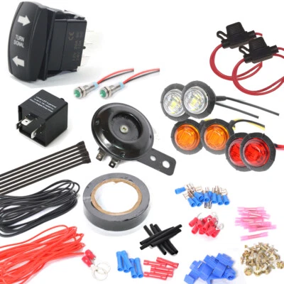 Rocker Switch Turn Signal Street Legal Led Light Kit for SXS ATV UTV 1-1/4 light