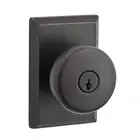 Baldwin Rustic Square Rose Keyed Entry Single Cylinder Knobset in Dark Bronze
