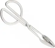 Mikinona 1Pc Scissor Shape Stainless Steel Food Tong Ergonomic Design for Easy Serving Multi Functional Kitchen Tool for Salads Pastries Vegetables and Steaks for Barbecue