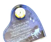 Beautiful NEW Optical Crystal Heart Desk Clock In Memory Loved One Who Has Pass