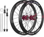 Folding Bikes Wheel Set 20 Inch BMX Wheelset 406/451 Rims Disc Brake 24/24H Sealed Bearing Hubs Support 8-12 Speed Cassette Quick Release Front Rear Wheels