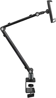 Cell Phone Holder, Tablet Stand, Lazy Bracket Universal 360 Degree Rotation Flexible, Adjustable Clamp Desktop Bed Mobile Phone Stand for Bedroom, Office, Kitchen (Black)