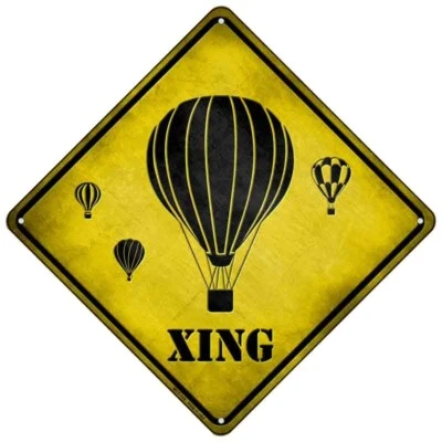 Air Balloon Xing Novelty Yellow Mini Metal Road Notice 8" Cross Crossing Sign