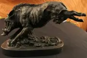 Wild Boar Hog Pig Pure Bronze Sculpture Statue Figurine Art Deco Farm Cabin Sale