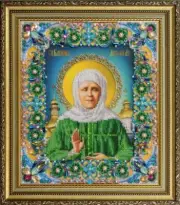 Bead embroidery kit Icon Saint Matron of Moscow hand embroidery needlework kit