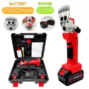Electric Sheep Shears Cordless Wool Shear Pet Dog Grooming Clippers w/ 2 Battery