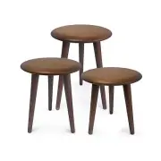 Massive Beech Wood Round Sturdy Stool Side Table Plant Decoration