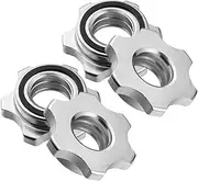 Generic 4pcs Anti- Barbell Nut Collars Cast Iron Fixing Nuts for Weightlifting Double Locking Design for Secure for Dumbbells and Barbells