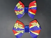 Wonder Woman Hair Bows - Girls Hair Bows - Hair Clips - Super Hero Hair Bows