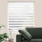 Window Blinds Dual Layer Polyester Zebra Roller Light Filtering Sheer Shades ...
