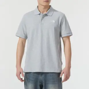 【The North Face】北臉 上衣 男款 短袖上衣 運動 POLO衫 M SS LOGO POLO 灰 NF0A87UXDYX