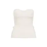 [Jean Paul Gaultier] Jean Paul Gaultier-White Merino Wool Ribbed Stretch Corset-Donna S STAND