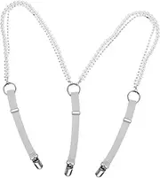 [Healeved] Chic Women's Hidden Suspenders Elastic Y-shape Undergarment Pearl Rhinestone for Skirt Pants