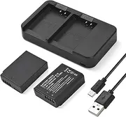 xinyee Camera LP-E10 Battery & Charger Kit with 2-Slot Battery Charger + 2pcs LP-E10 Batteries 7.4V 1850mAh + USB Charging Cable Replacement for EOS Rebel T7/ T6/ T5/ T3/ T100/ Kiss X50/ X70/EOS