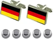 [Select Gifts] Shirt Dress Studs Germany Flag Cufflinks