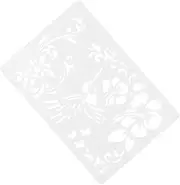 TEHAUX 3pcs DIY Stencils Embossing Stencils Drawing Rulers Reusable Drawing Stencil Drawing Stencils Floral Drawing Stencil Molds Drawing Templates White