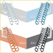 Wall Mounted Folding Ladder Loft Stairs 27.6*27.6 in Titanium Alloy Max 9.8 ft