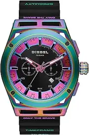 [Diesel] Men's Black Silicon Timeframe Analogue Watch, 48mm