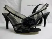 Nine West Size 10 M Jasmina Black Open Toe Heels New Womens Shoes