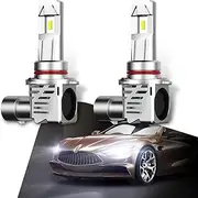 Nowkont Pack-2 Car LED Fog Light, Efficient Heat Dissipation Design, 4800LM 6000K Vehicle Front Light, Universal Super Bright Waterproof Vehicle Lighting Bulb Replacement (White Light #9005/HB3)