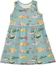 [Caihoyu] Girl Summer Tank Dresses Kids A-line Spring Dresses Easter Outfit, Multicolor10, 8 Years