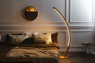 Wood floor lamp Arc floor lamp Modern floor lamp Standing lamp Led torchiere