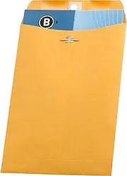 Business Source 28 Pound Heavy-Duty #63 Clasp Envelope - 6.5 x 9.5 Inches - Box of 100 (36661)